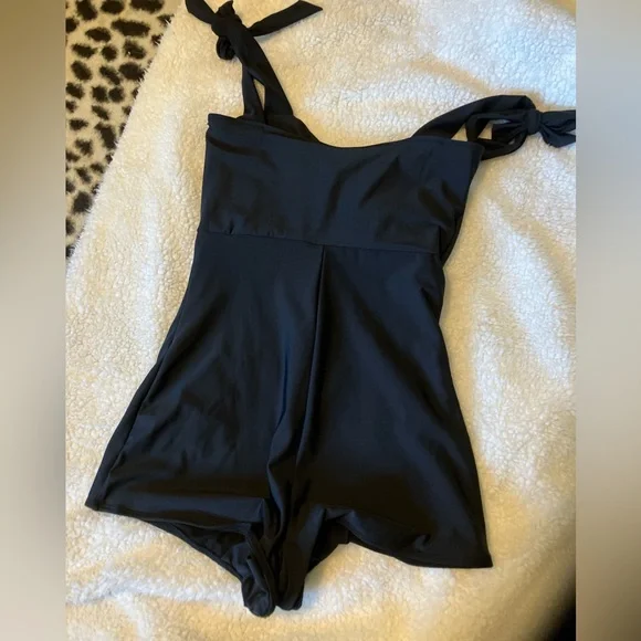 Unique Vintage Pinky Pinups Swim Romper EUC L (6-8) - Picture 2 of 5